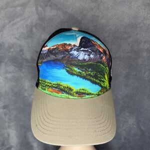 Locale Outdoor Trucker Hat Unisex OSFM Tan Black Glacier National Park
